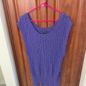 WET SEAL PURPLE KNITTED SWEATER/VEST WIDE SLEEVELESS  SIZE LARGE